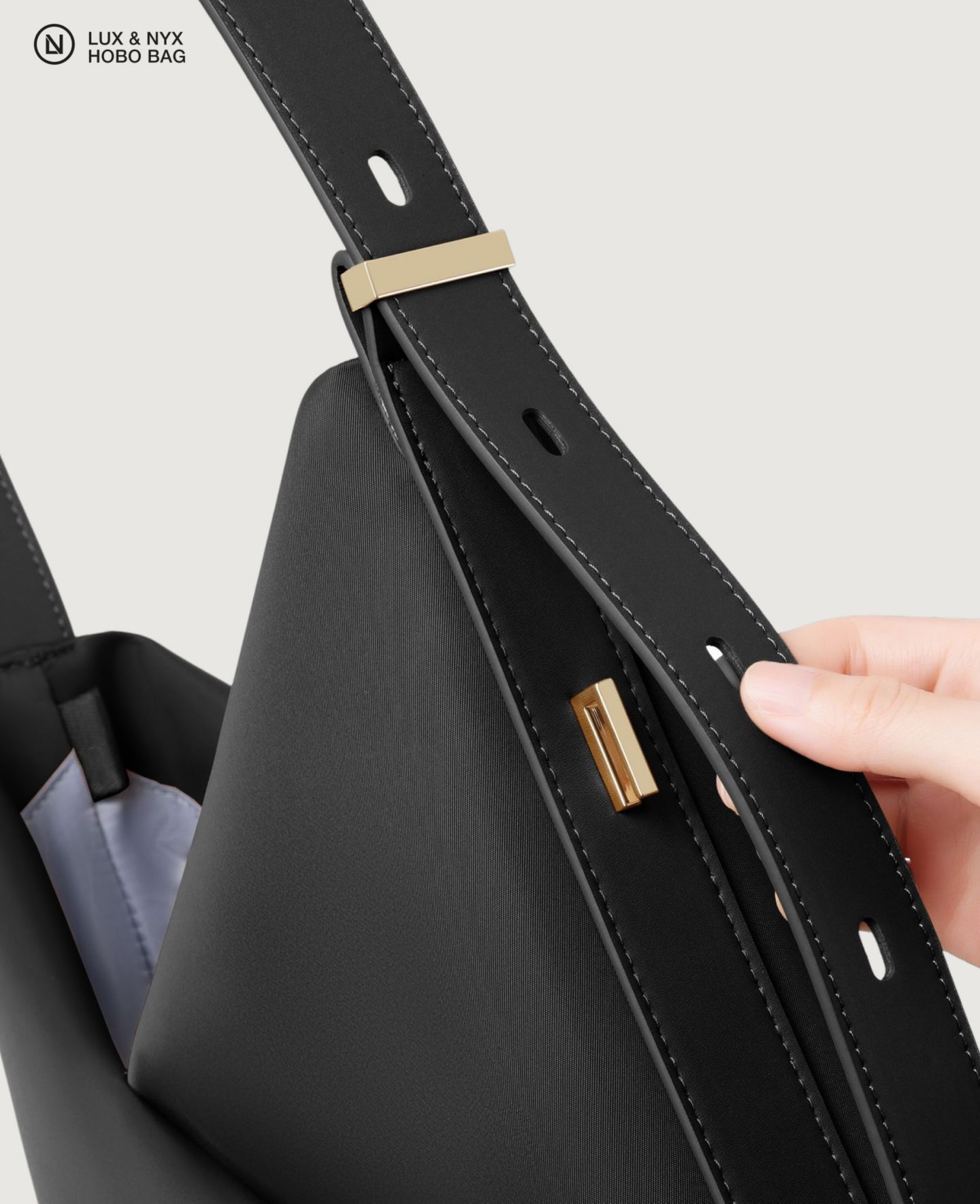 Женская сумка Lux & Nyx Origami Convertible Hobo 15" Laptop Tote for Women, цвет: Чёрный — фото 7