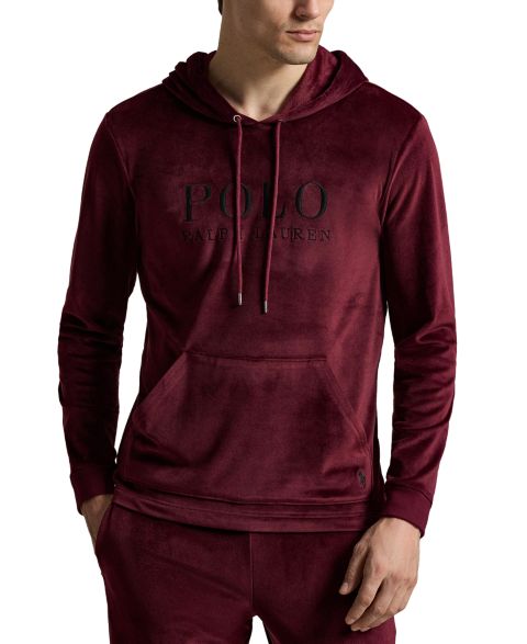 Худи Velour для мужчин — Polo Ralph Lauren, цвет: Винный / Чёрный