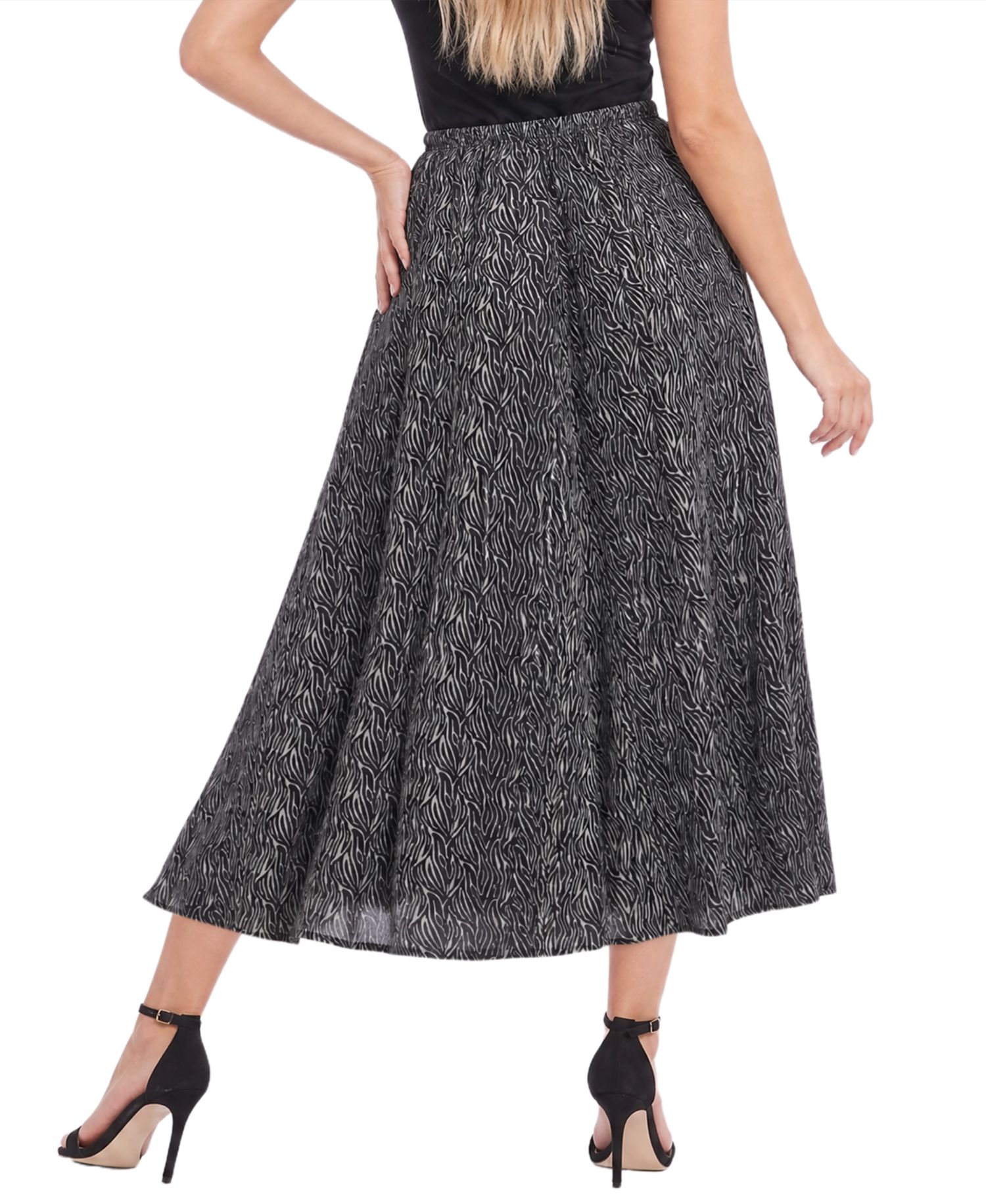 Petite High-Waisted Midi A-Line Skirt