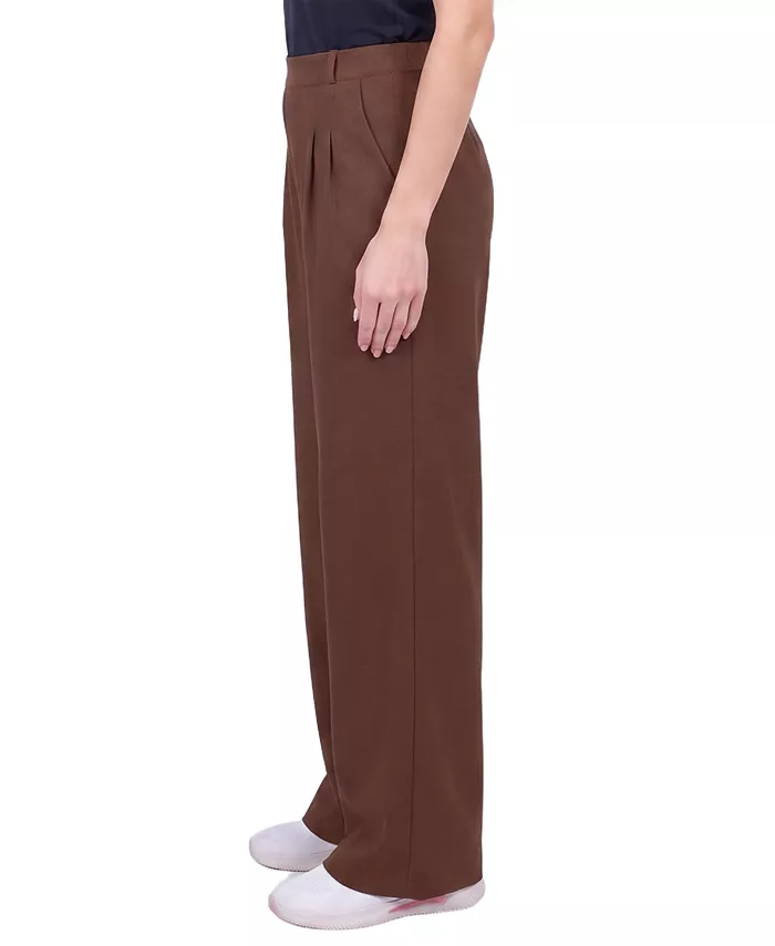 Petite Pleated Wide-Leg High-Rise Pants - thumbnail 2