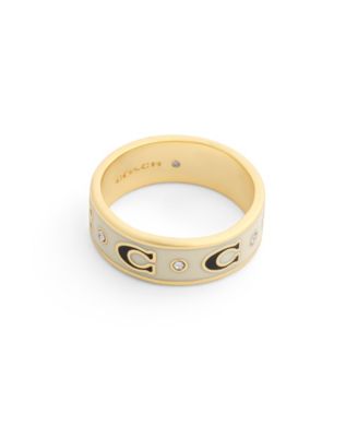 Faux-Stone Signature C Enamel Band Ring