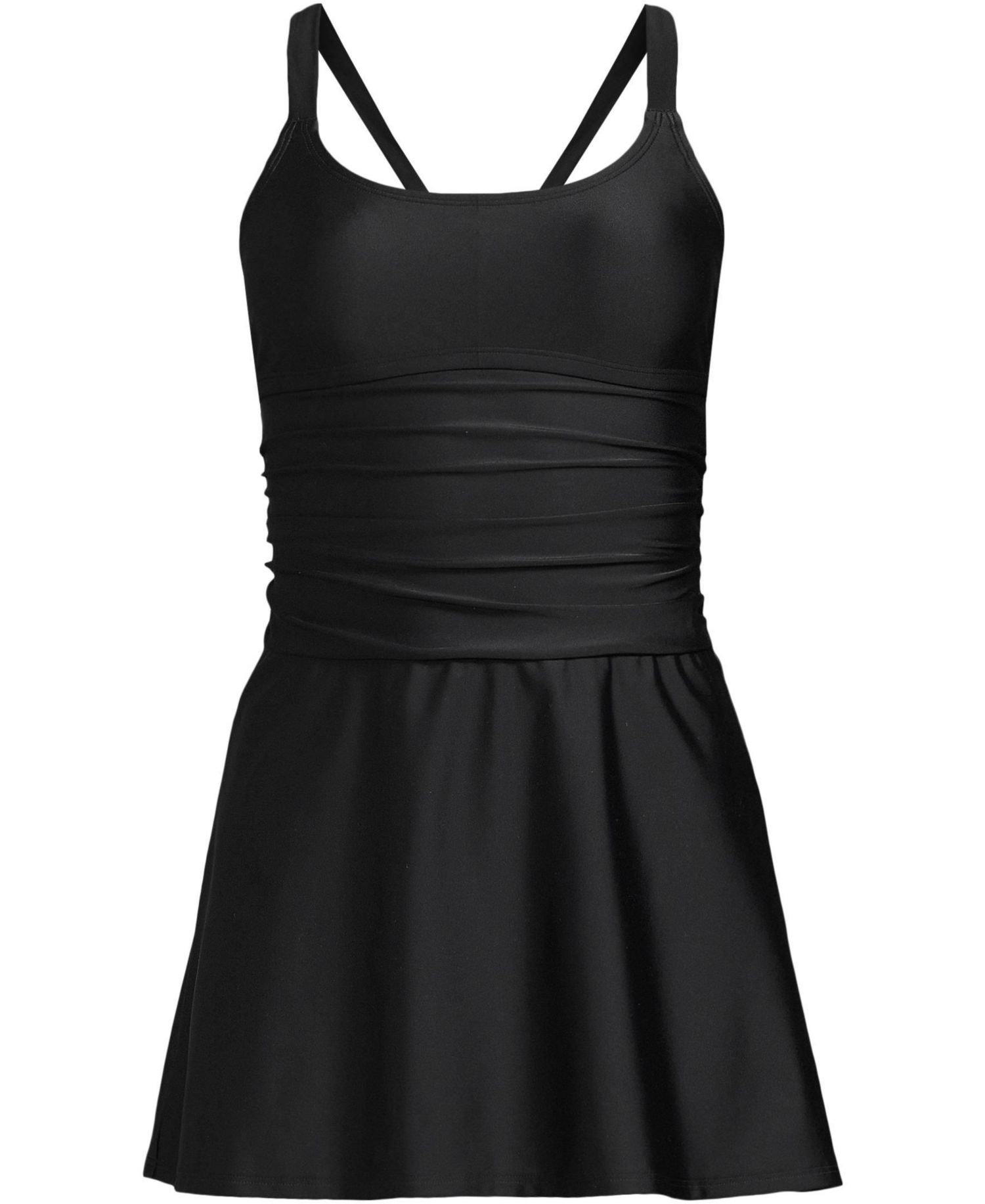 Women's Essential Tie Back Ruched Dresskini Scoop Neck Top