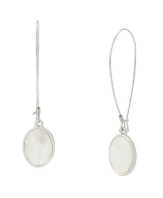 Imitation Pearl Disc Dangle Earrings
