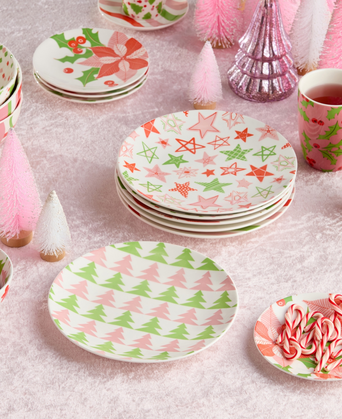 Certified International Scarlet Ribbon Canape Plates, Set of 6