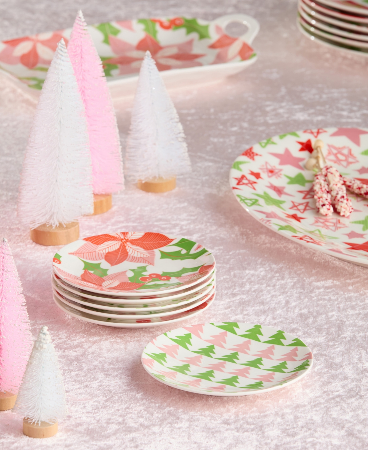 Certified International Scarlet Ribbon Salad Plates, Set of 6