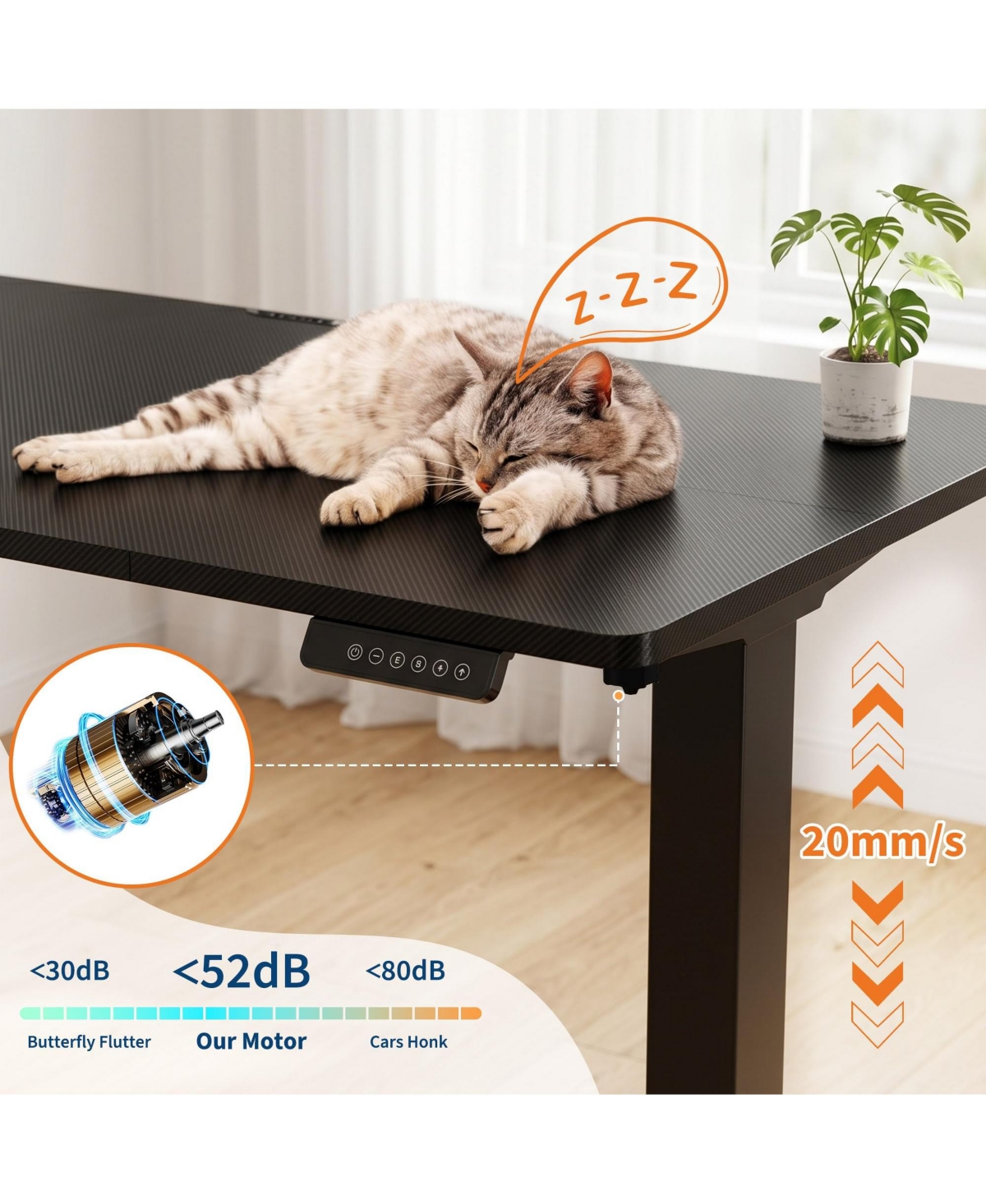 gaomon Electric Standing Desk Height Adjustable Sit Stand Computer with Memory Presets 176 lbs Capacity for Home Office Gaming Study Writing
