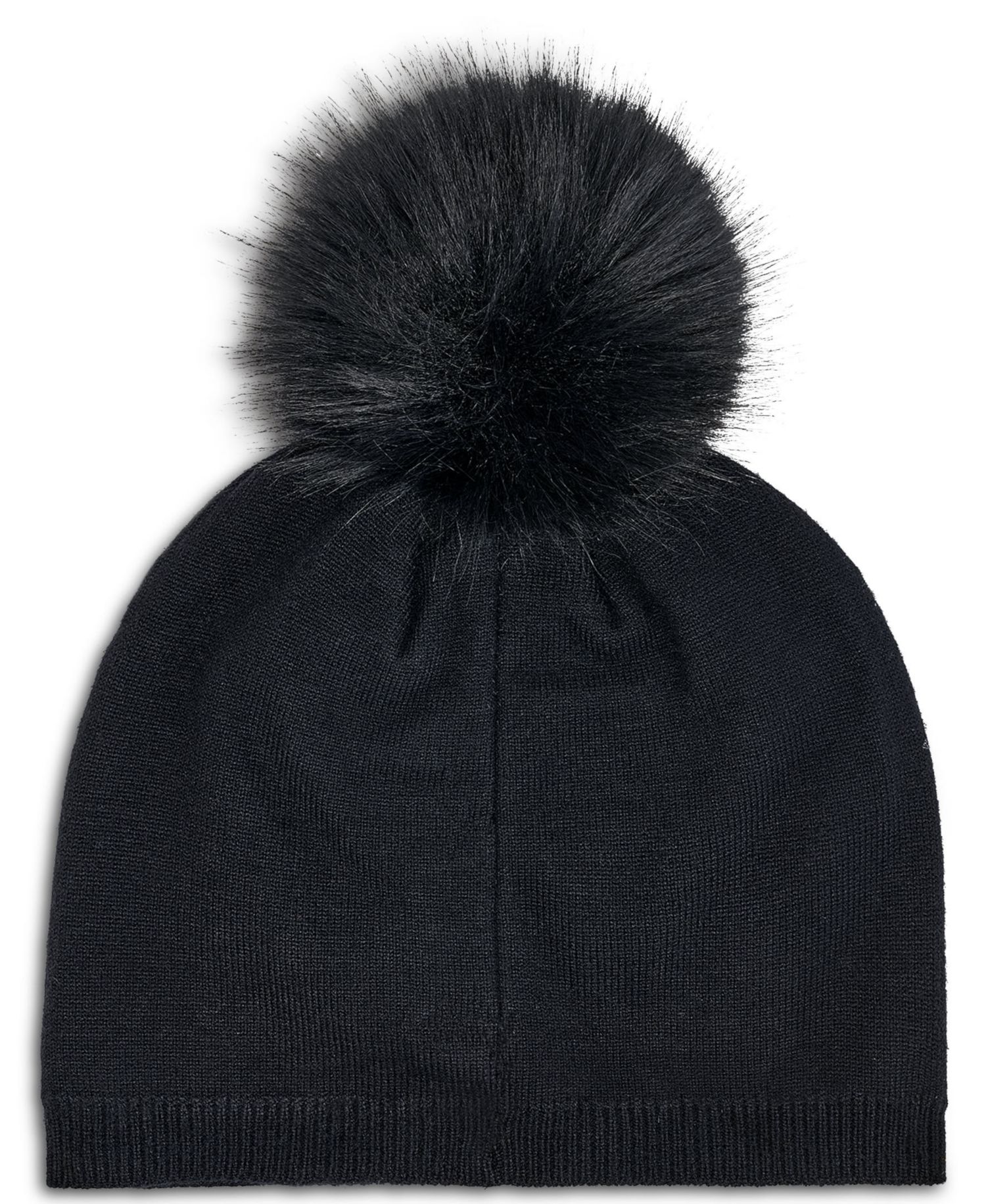 Cozy Cat Faux-Fur Pom Beanie Hat
