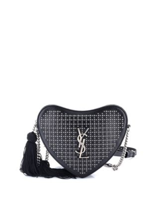 Small Love Heart Tassel Chain Bag Studded Leather