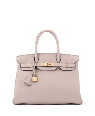 Pre-Owned Hermes Birkin 30 Handbag Grey Togo with Rose Gold Hardware