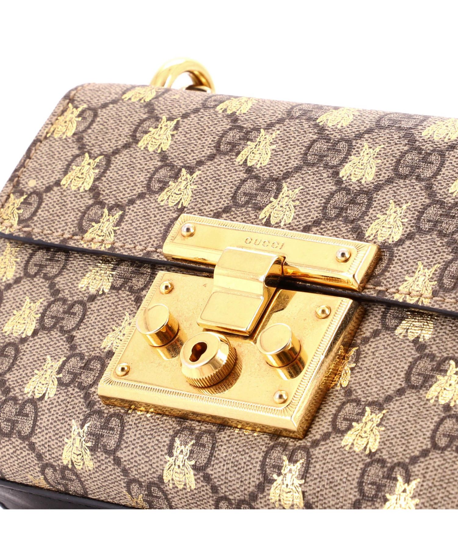 Small Padlock Shoulder Bag Printed GG Coated Canvas