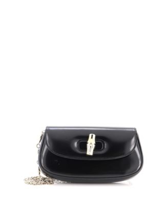 Small Bamboo Night Chain Clutch Leather
