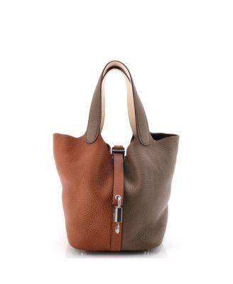 Pre-Owned Hermes PM Picotin Lock Bag Tricolor Clemence