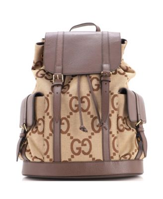 Large Double Pocket Belt Backpack Jumbo GG Canvas and Leather