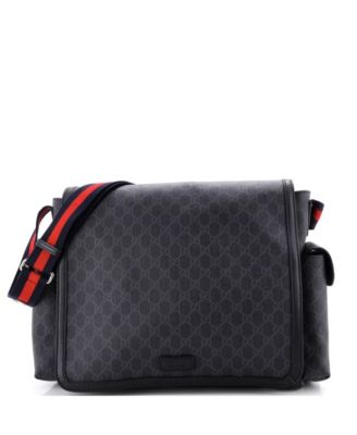 Small Web Strap Diaper Bag GG Coated Canvas