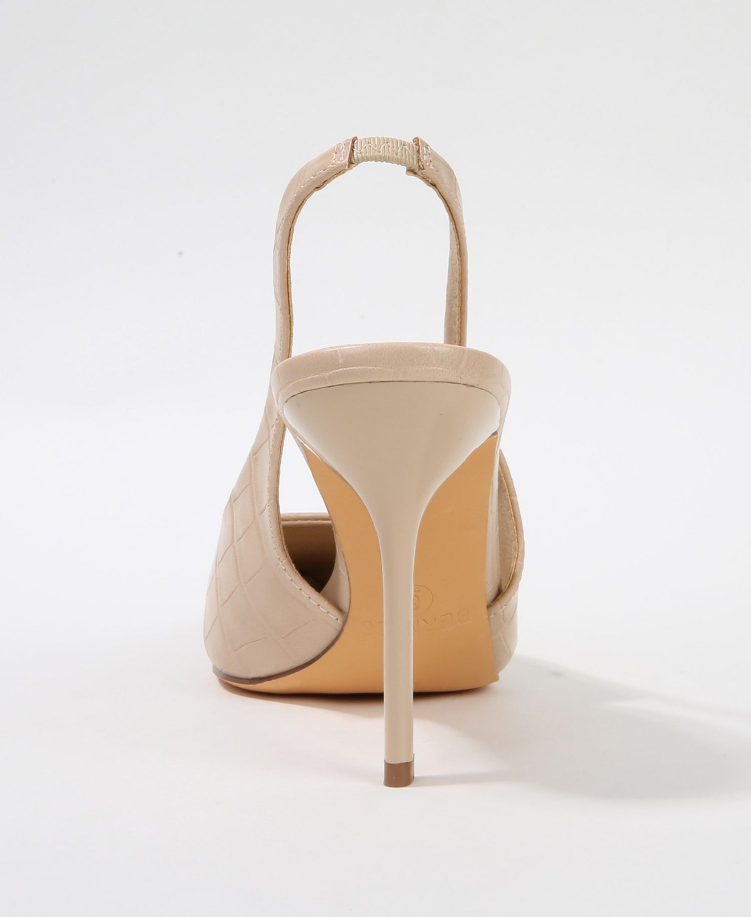 Carmine Croco-Embossed Slingback Stiletto Pumps
