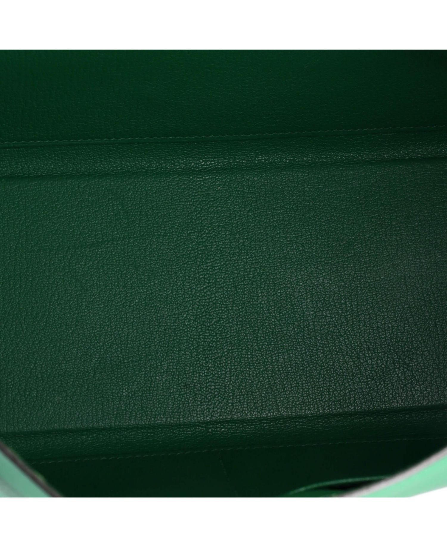Pre-Owned Hermes Kelly 32 Handbag Green Evercolor with Gold Hardware