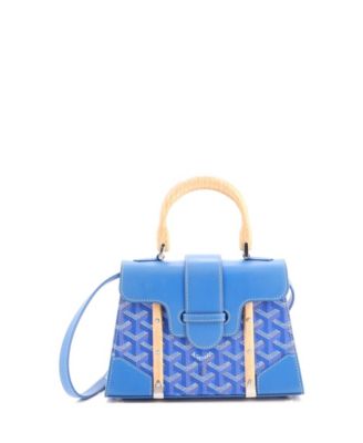 Mini Structured Saigon Top Handle Bag Coated Canvas with Leather