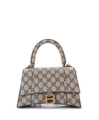 Small x Balenciaga The Hacker Project Hourglass Top Handle Bag GG Coated Canvas