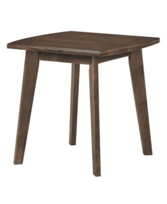 Solid Rubber Wood Square End Table with Thickened Curved Edge Tabletop