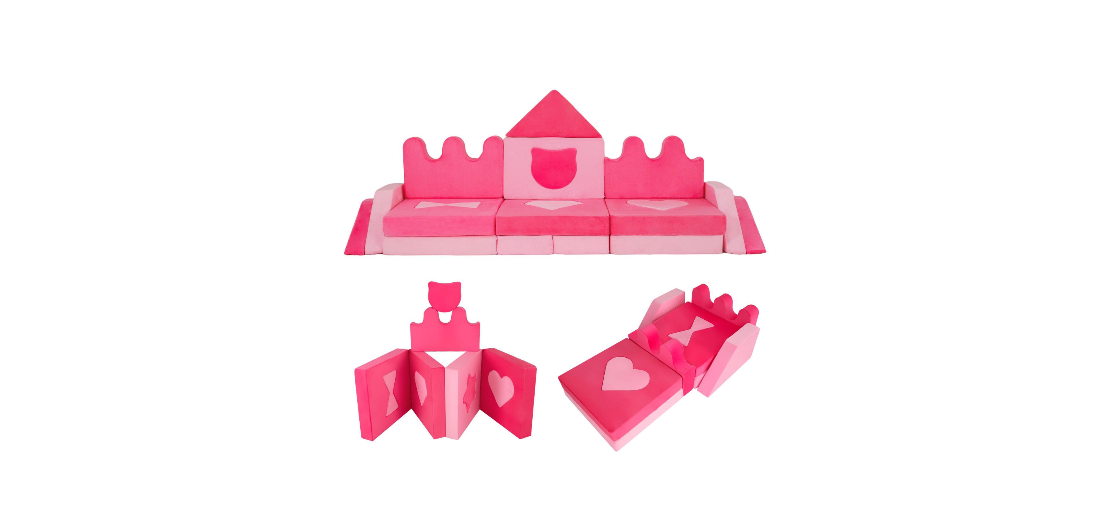 Slickblue 14-Piece Modular Kids Play Couch and Foam Climbing Block Set