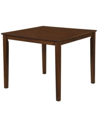 Farmhouse Square Dining Table for 4 with Solid Rubber Wood Frame and Reinforced Corners