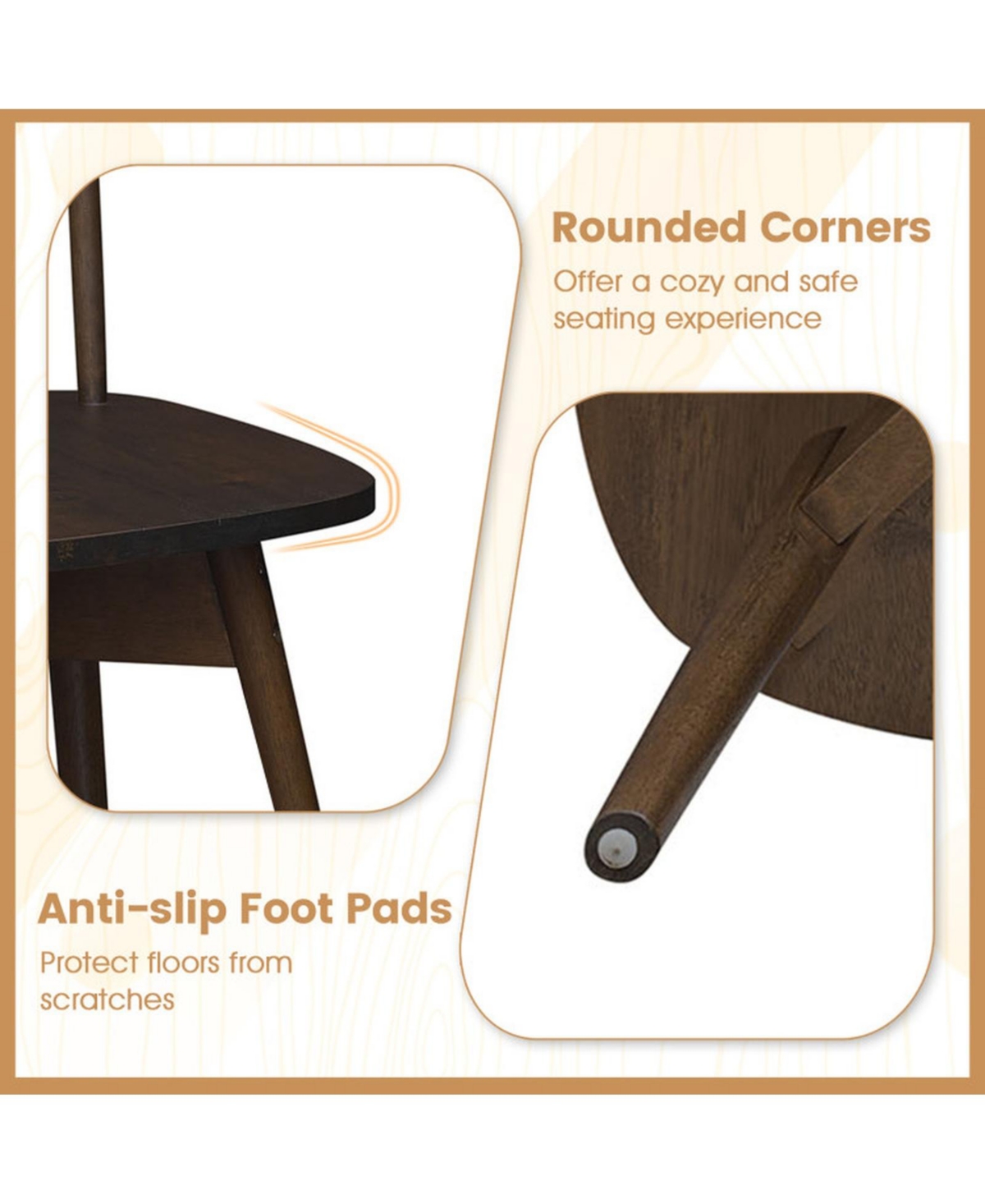 Sugift Windsor Dining Chairs Set of 2 Rubber Wood Kitchen Chairs with 360 Degree Swivel Seat