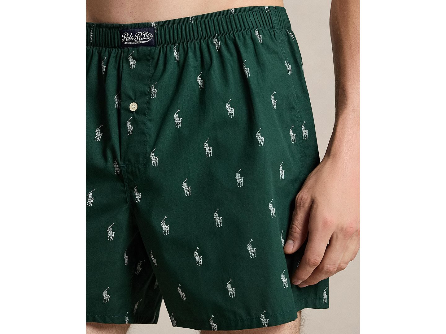 Трусы-боксеры для мужчин, тканый — Polo Ralph Lauren, цвет: Зелёный / С принтом — фото 2