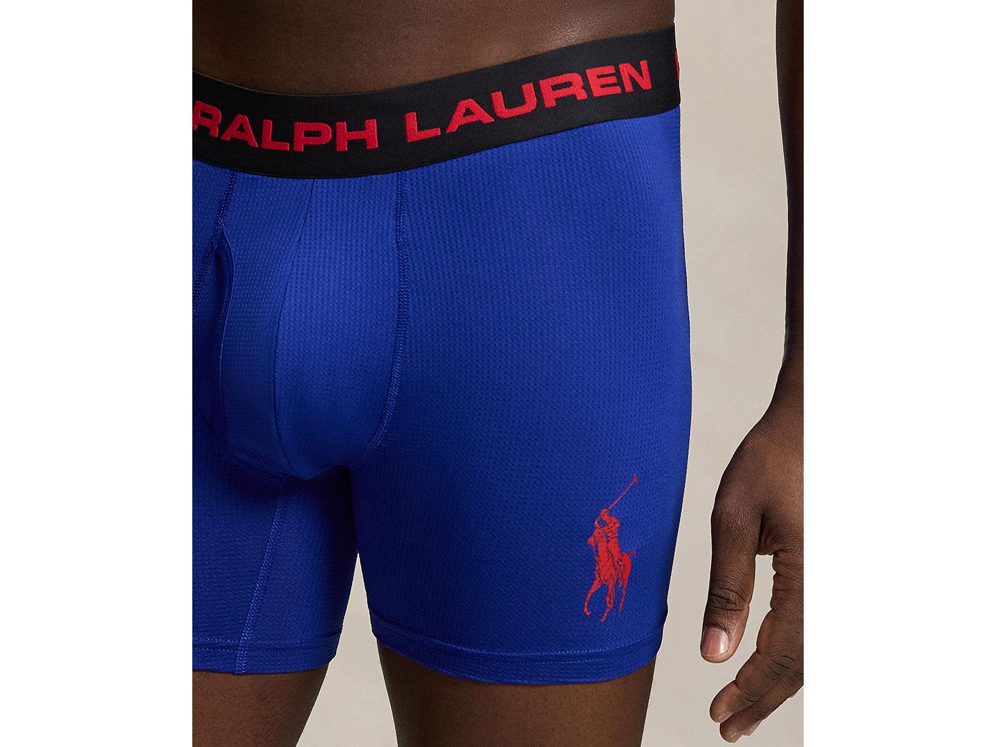Мужские трусы Polo Ralph Lauren Perfect Pouch Boxer Brief, цвет: Королевский синий / Красный — фото 2