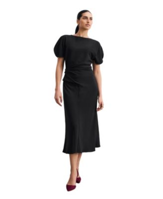 Women's Salerno Boat-Neck Short-Sleeve A-Line Midi Dress
