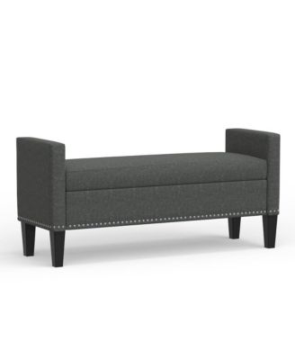 Storage Bench with Nailhead Trim
