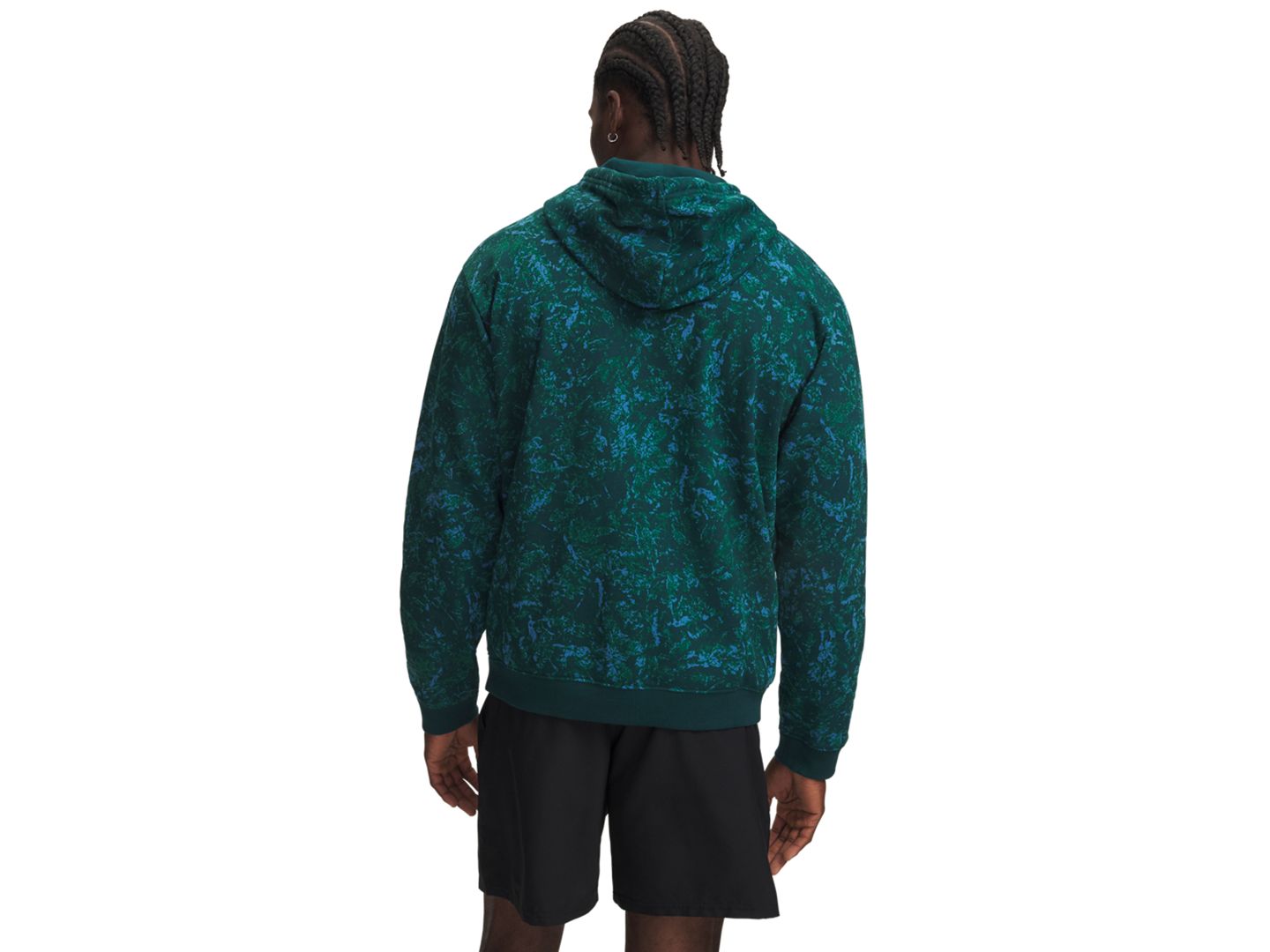 Мужское худи Under Armour Rival Fleece Printed, цвет: Зелёный — фото 3