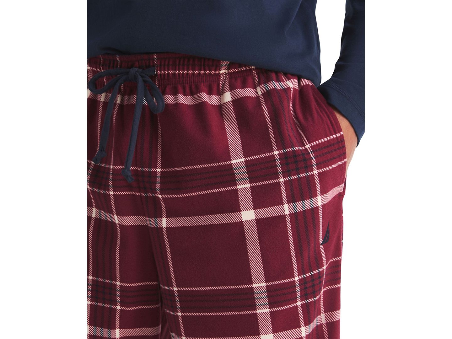 Пижамные брюки Relaxed-fit для мужчин, флис — Nautica, цвет: Бордовый — фото 3
