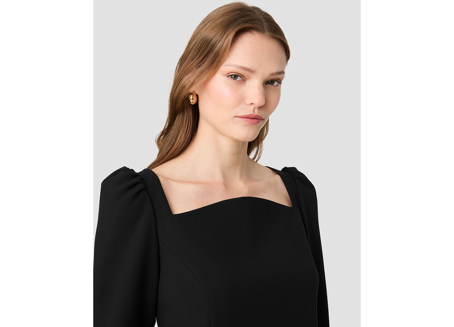 Women's Azra Twill Puff Long-Sleeve A-Line Mini Dress