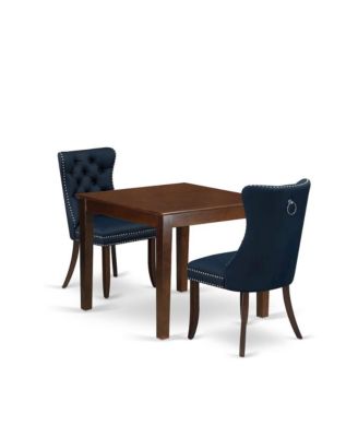 3 Piece Kitchen Table and Chairs Set Consists of a Square Modern Dining Table