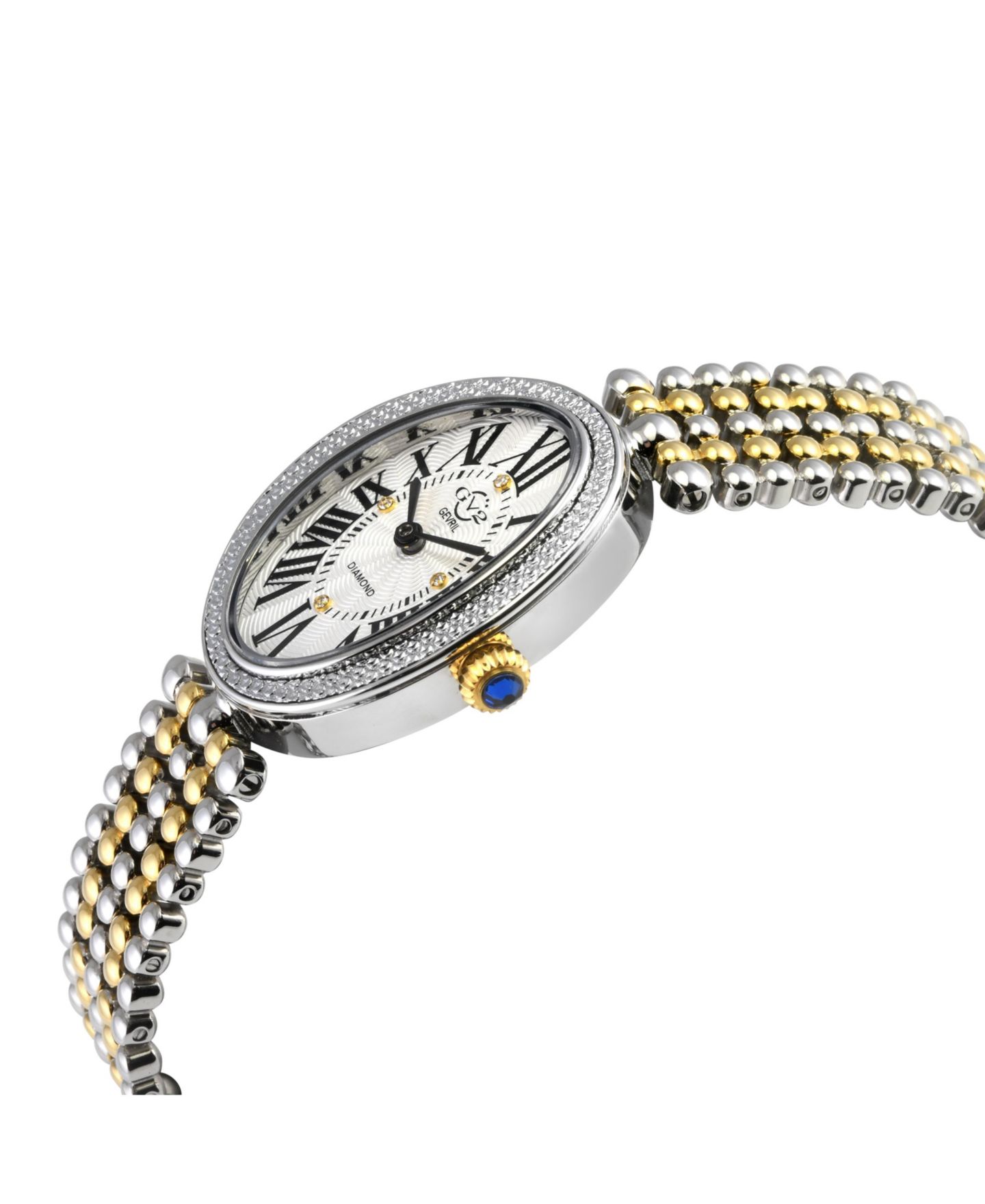 Женские часы GV2 by Gevril Piazza Navona Swiss Quartz Two-Tone SS/IPYG Stainless Steel Bracelet Diamond Watch — фото 3