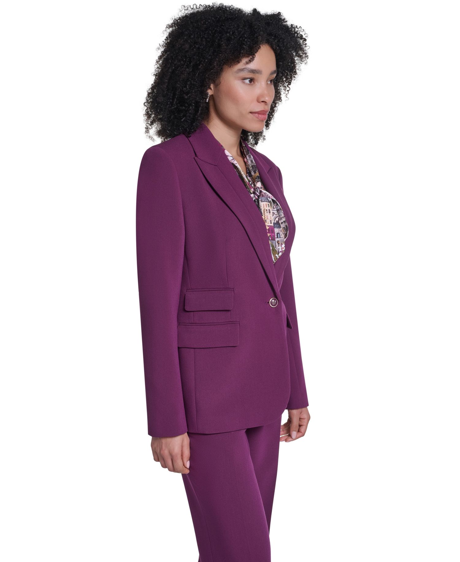 Women's Notch Collar One-Button Blazer