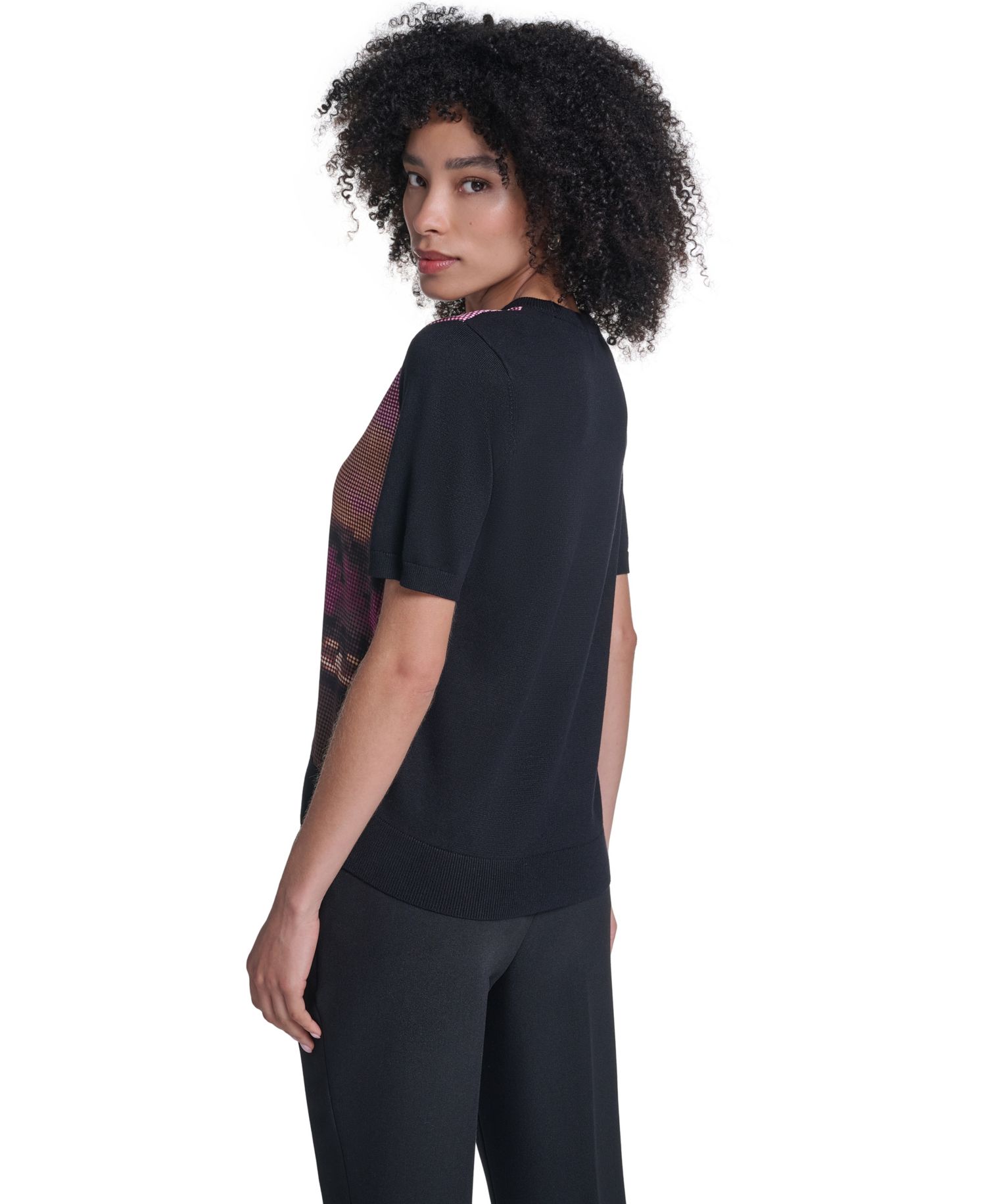 Women's Graphic-Print Short-Sleeve Sweater