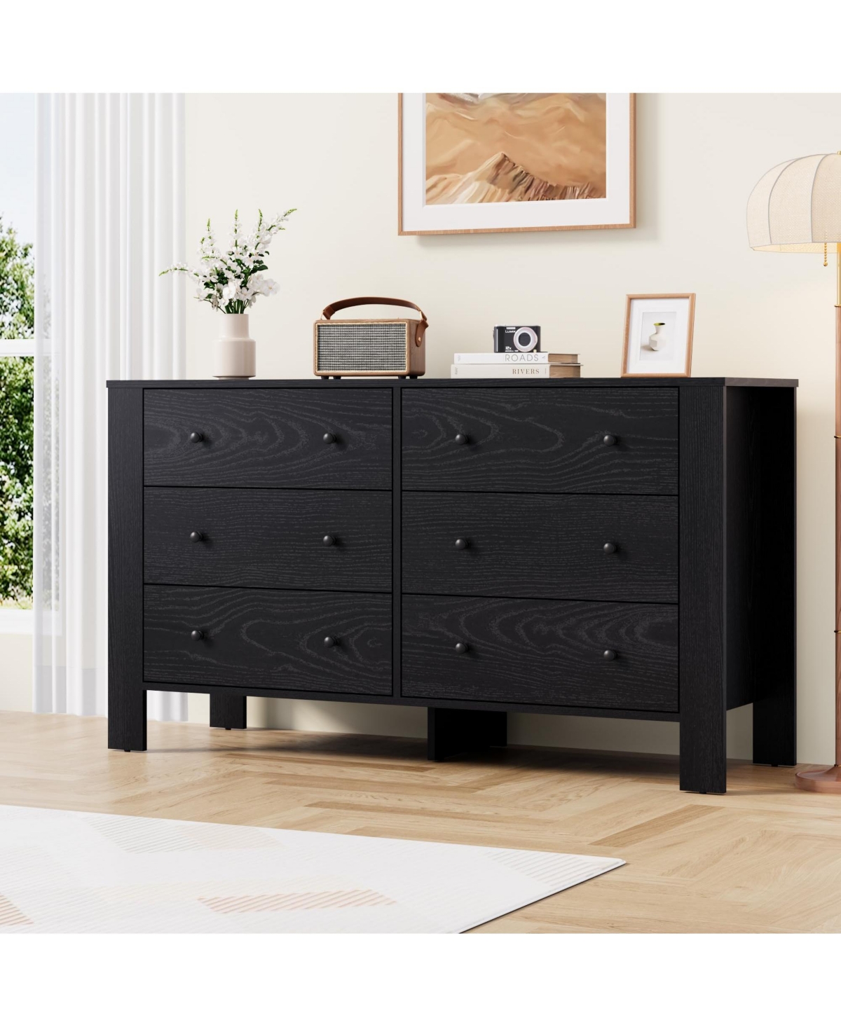 gaomon 6 Drawer Dresser for Bedroom, Modern Double Organizer with Storage Drawers