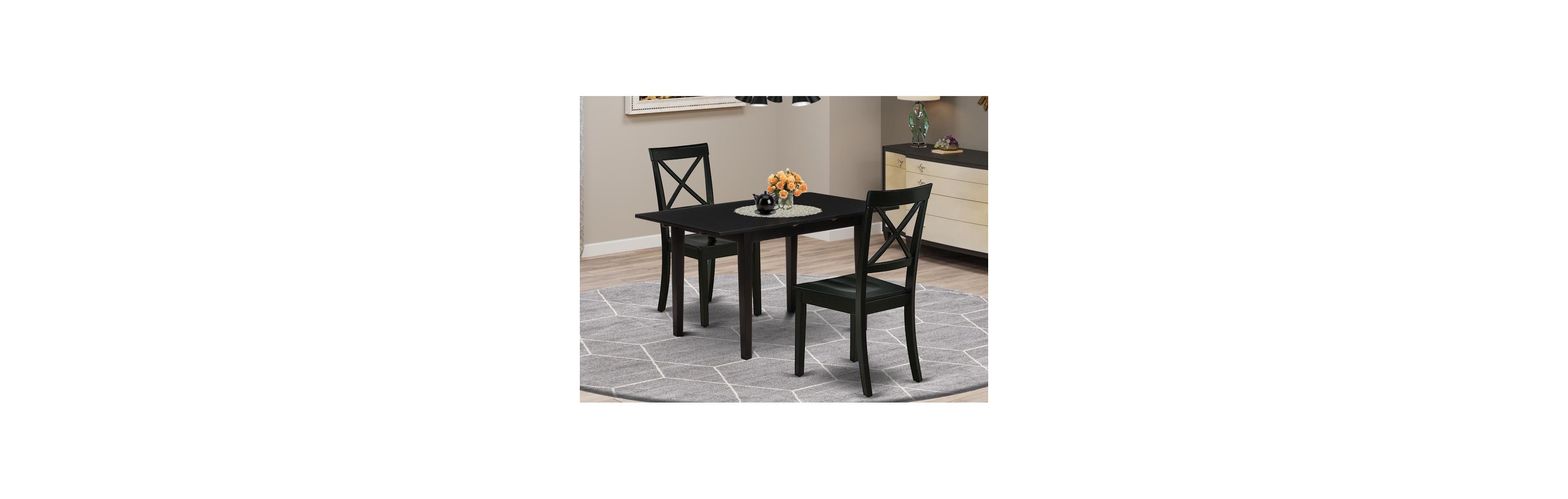 East West Furniture Dining Table- Dining Chairs