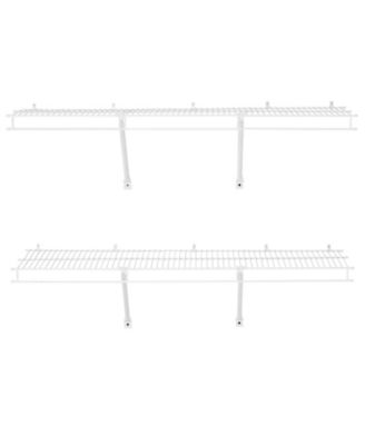 Set of 2 Wall Mounted Wire Shelves for Closet and Office