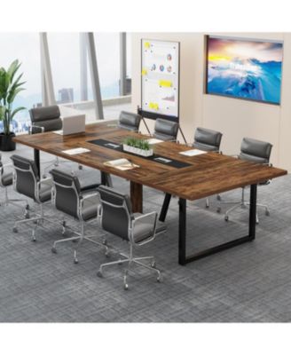 8 Feet Conference Table, Large Meeting Podcast Table for 10