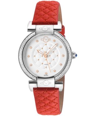 Women's Berletta Swiss Quartz Leather Strap Diamond Watch