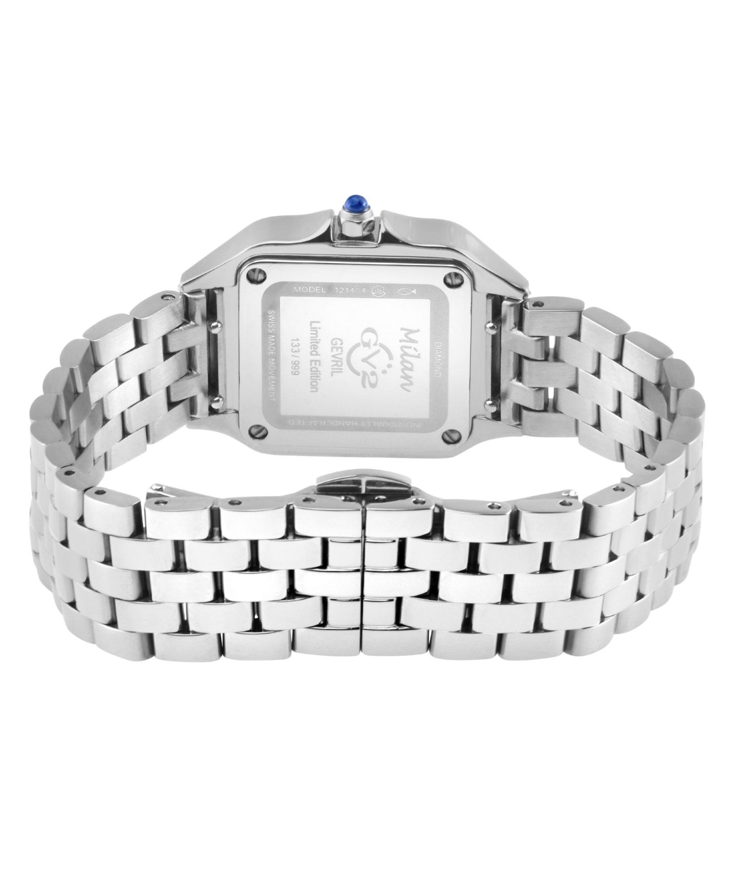 Женские часы GV2 by Gevril Milan Swiss Quartz Silver Stainless Steel Bracelet Diamond Watch, цвет: Серебряный — фото 2