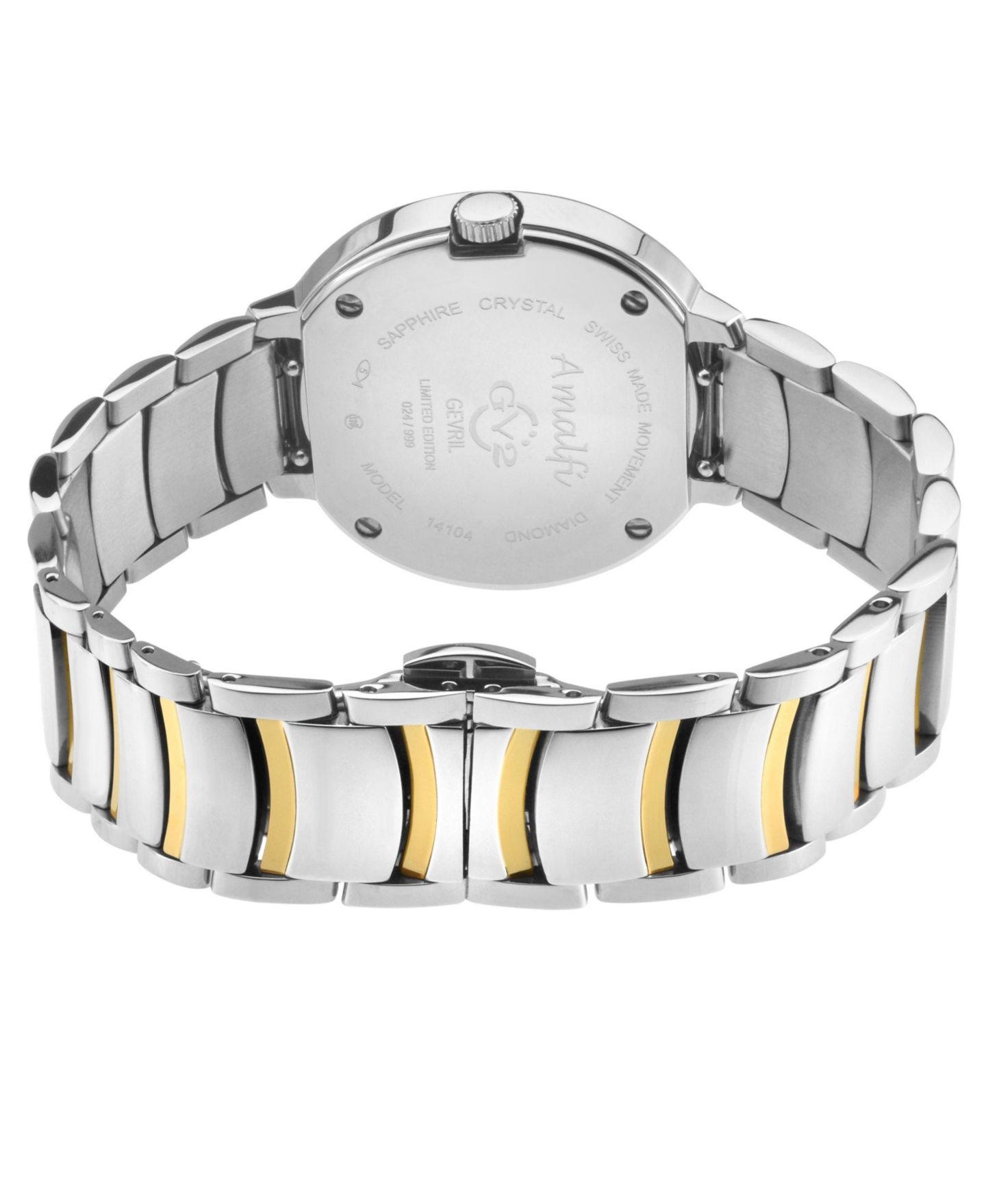 Женские часы GV2 by Gevril Amalfi Swiss Quartz Two tone IPYG/SS Stainless Steel Bracelet Diamond Watch — фото 2