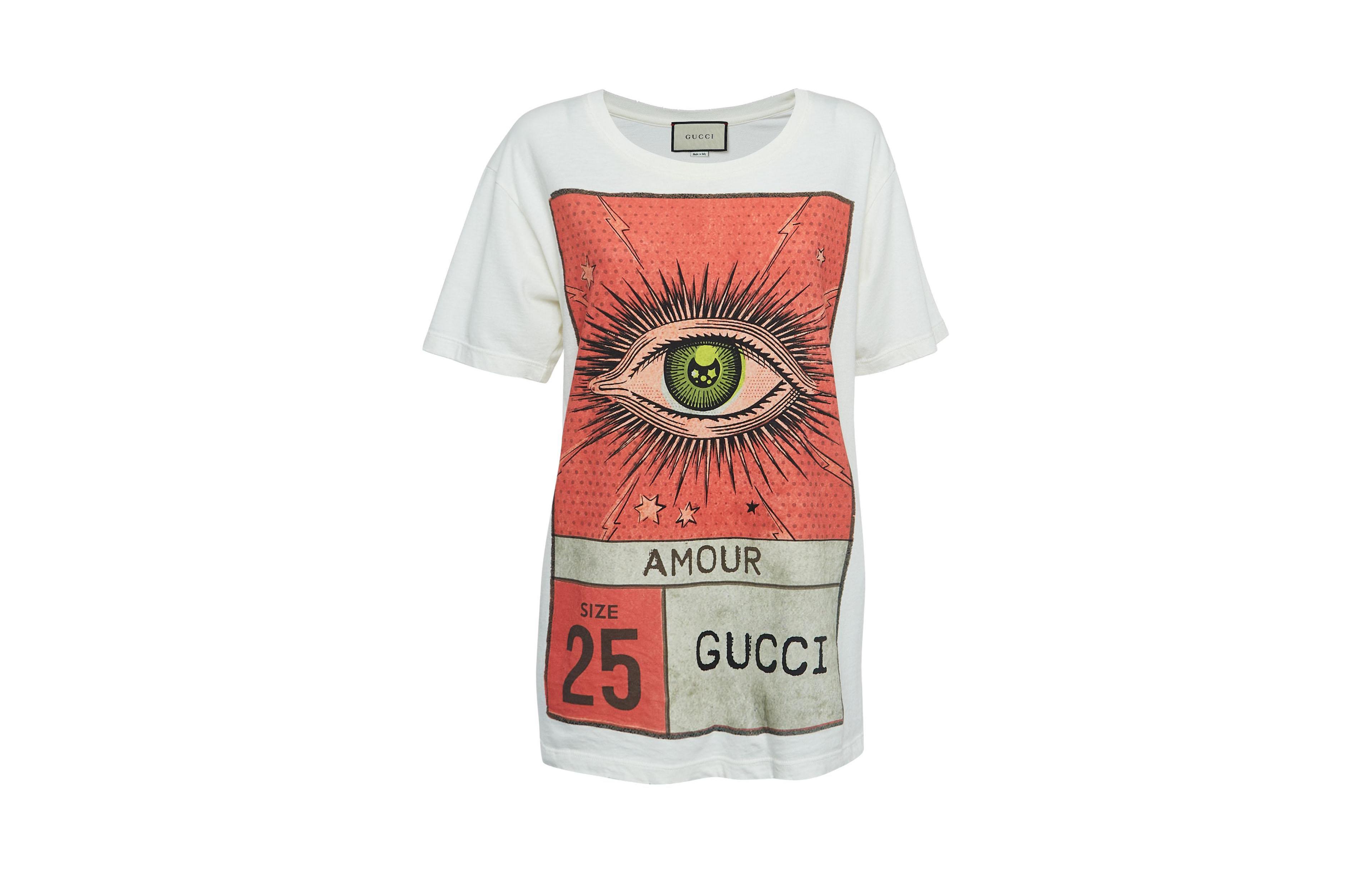Pre-Owned Gucci Women's 'Amour' Graphic Print Cotton T-Shirt
