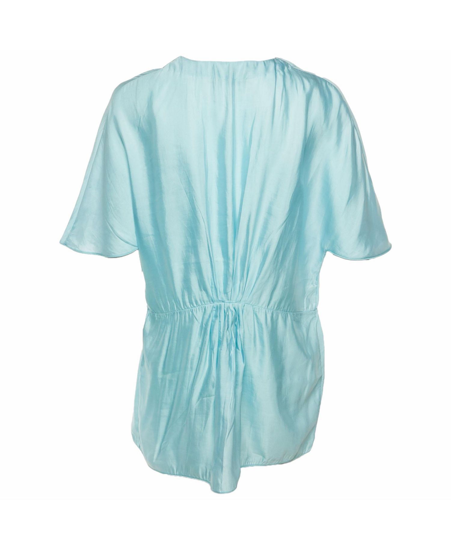 Women's Sateen V-Neck Tunic Blouse