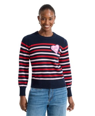 Women's Drifter Heart-Print Crewneck Sweater