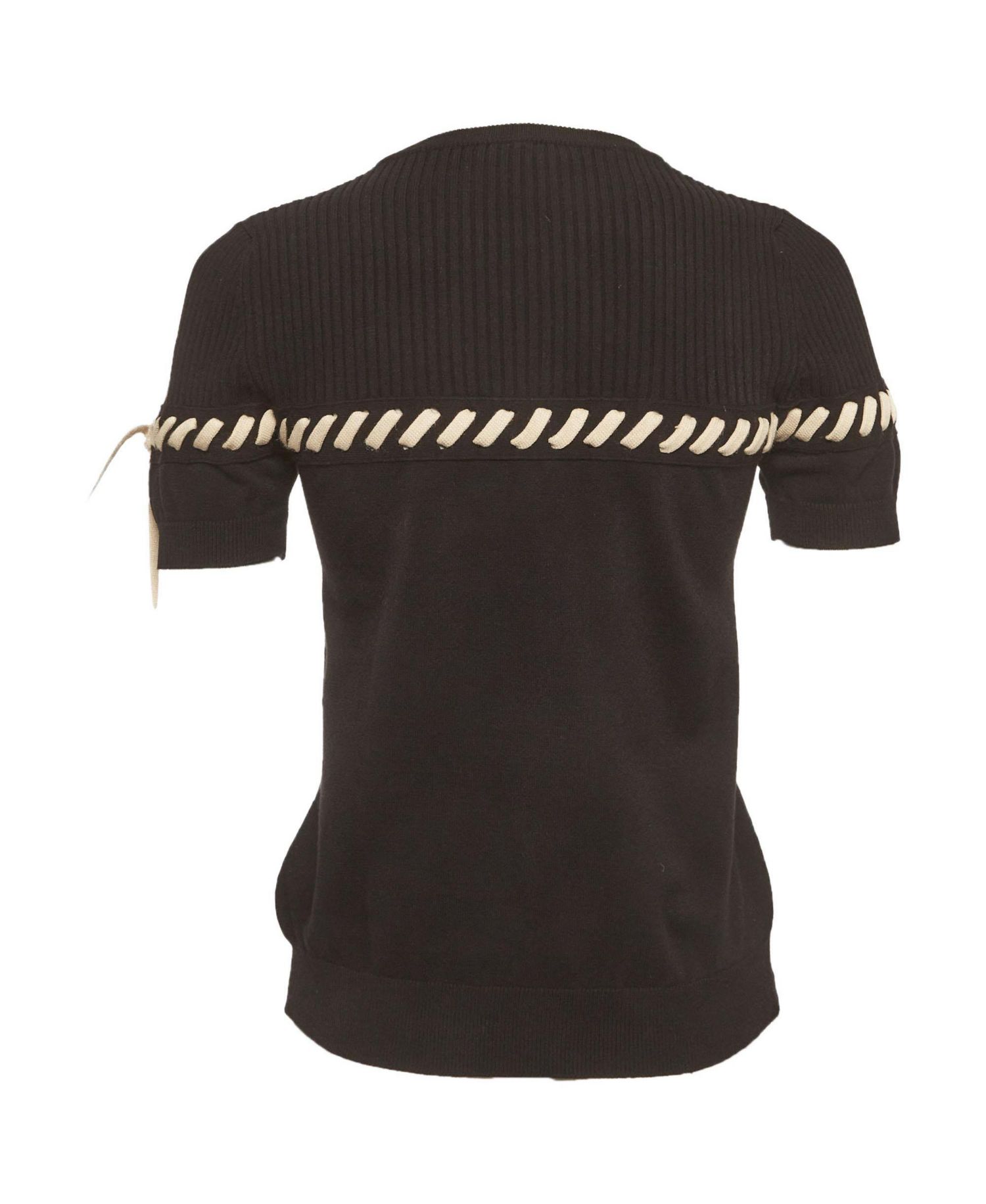 Women's Rib Knit Lace-Up Short Sleeve Top