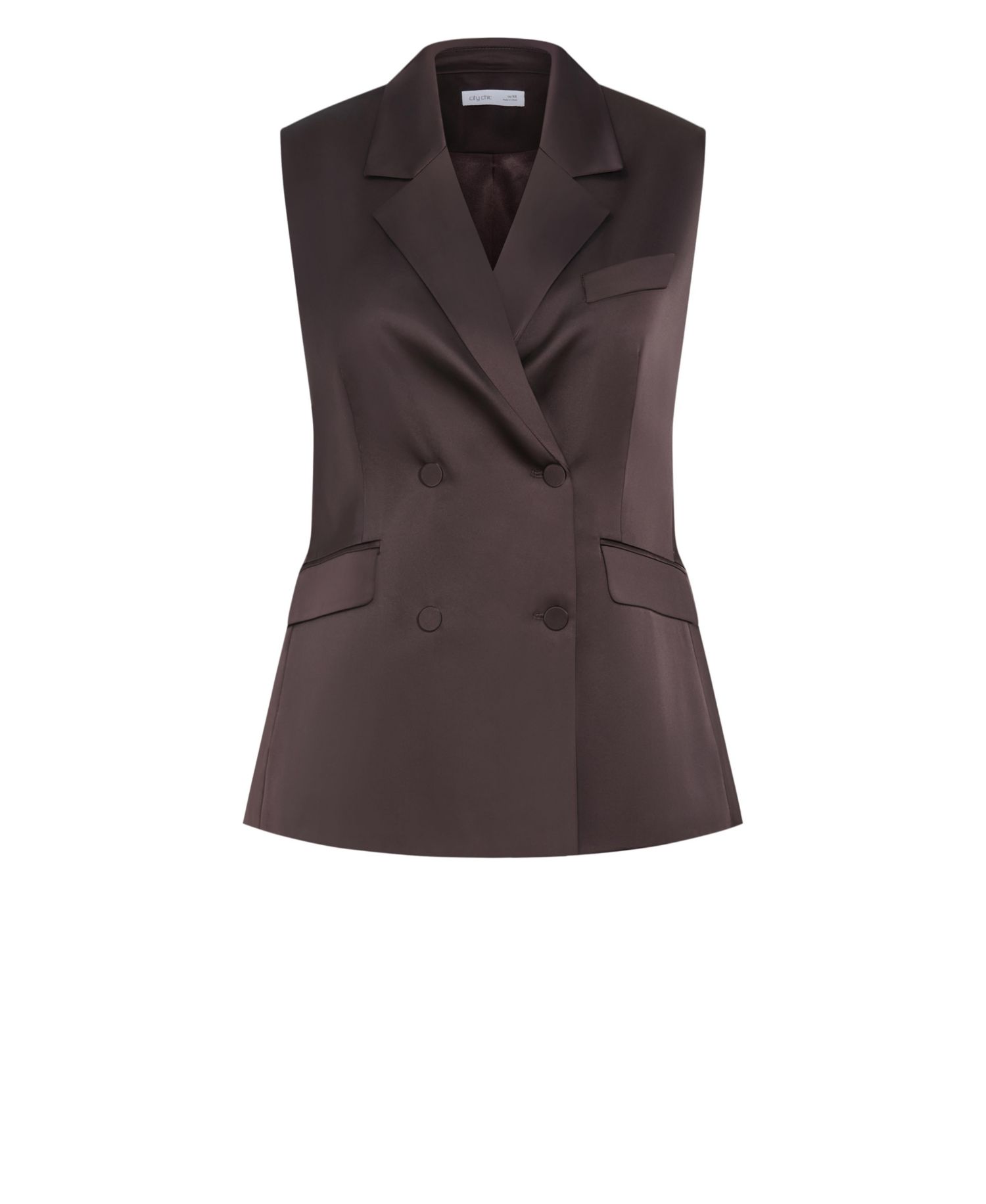 Plus Size Rylie Satin Double-Breasted Tailored-Fit Vest
