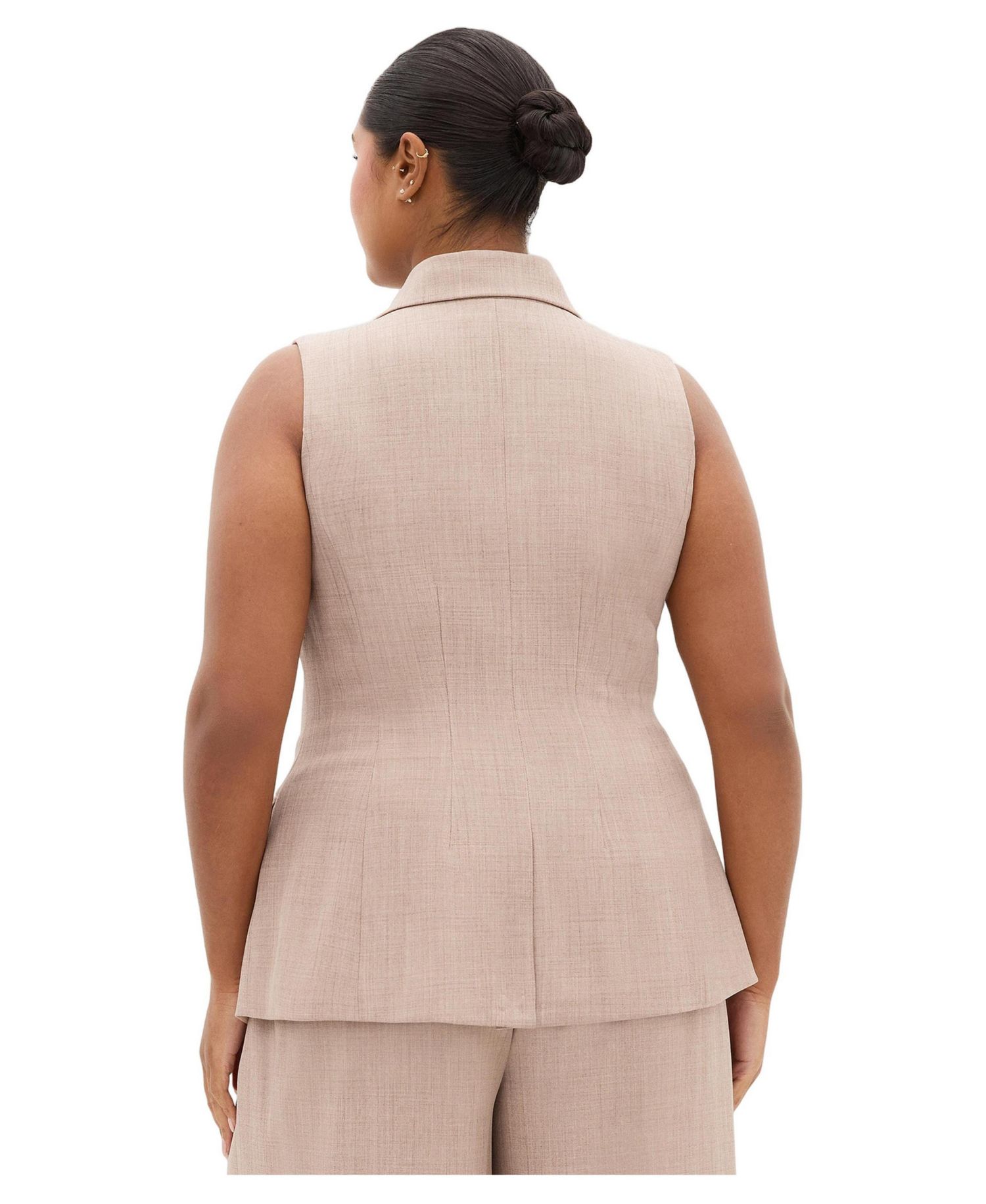 Plus Size Luci Tailored Sleeveless Collared Vest